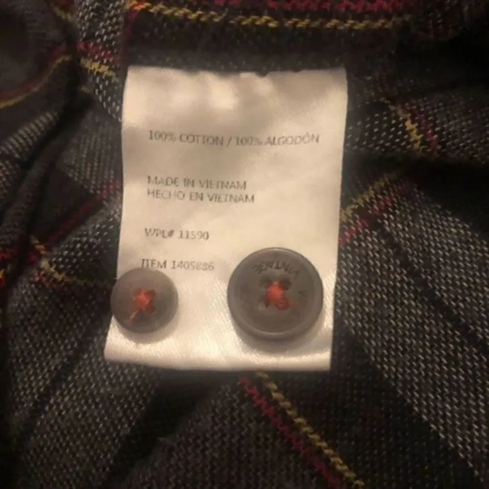 Vintage Plaid Long‎ Sleeve Flannel 2XL
